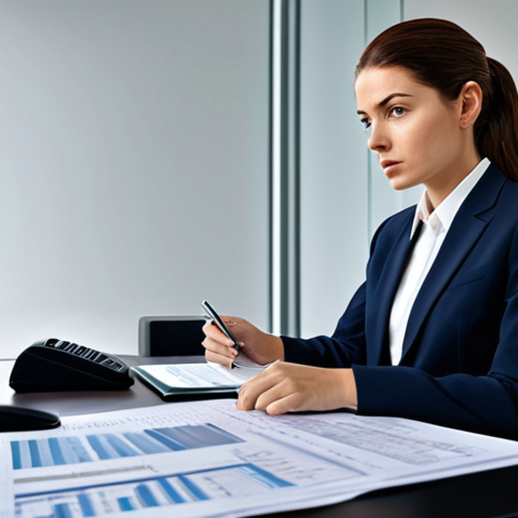 **
"A professional female financial analyst in a modest business suit, reviewing financial reports at a modern office desk, fully clothed, appropriate attire, safe for work, perfect anatomy, natural proportions, professional lighting, high quality, serious expression, analytical focus, family-friendly."
**