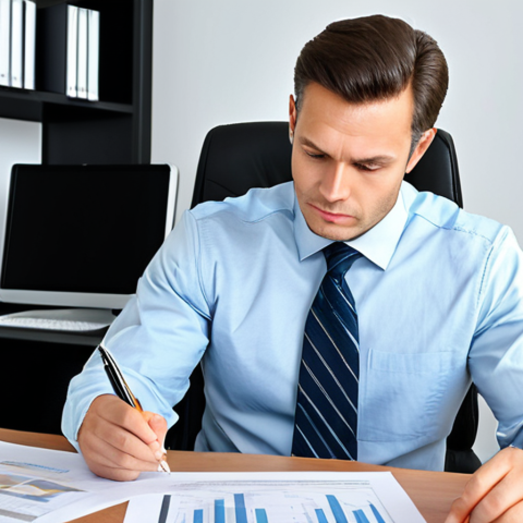 **
"A professional business analyst in a modern office setting, reviewing financial documents, fully clothed in appropriate business attire, safe for work, family-friendly, perfect anatomy, correct proportions, professional lighting, serious expression, well-formed hands, proper finger count, natural pose, high resolution, detailed."
**