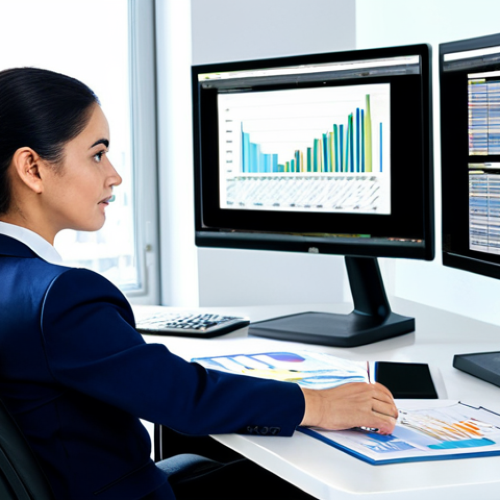 Business Financial Analysis**
"A professional accountant in a modern office, reviewing financial statements at a brightly lit desk. Spreadsheets and charts are visible on the screen. She is wearing a modest business suit, fully clothed, appropriate attire. Safe for work, perfect anatomy, natural proportions, professional photography, high quality."
**