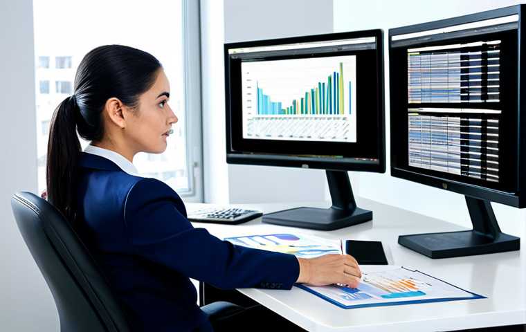 Business Financial Analysis**

"A professional accountant in a modern office, reviewing financial statements at a brightly lit desk. Spreadsheets and charts are visible on the screen. She is wearing a modest business suit, fully clothed, appropriate attire. Safe for work, perfect anatomy, natural proportions, professional photography, high quality."

**