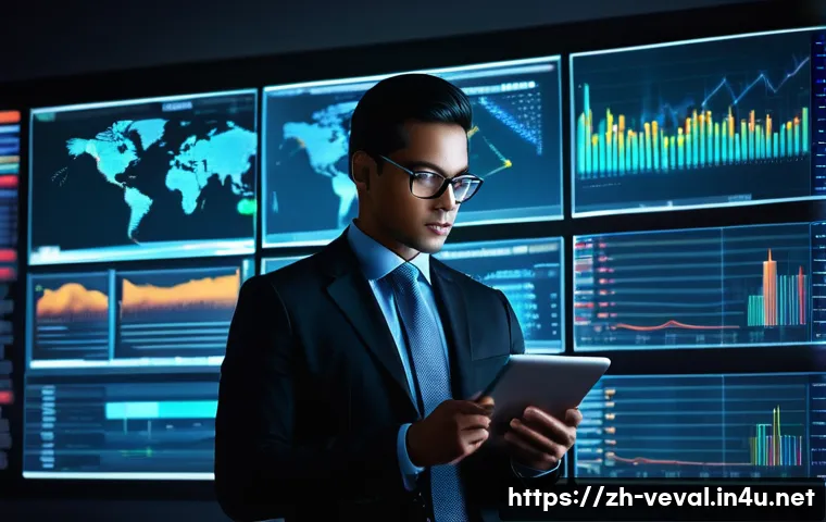 기업가치평가사 기업 경영 분석 기법 - **Prompt:** A detailed, professional shot of a focused, diverse business analyst (wearing smart busi...