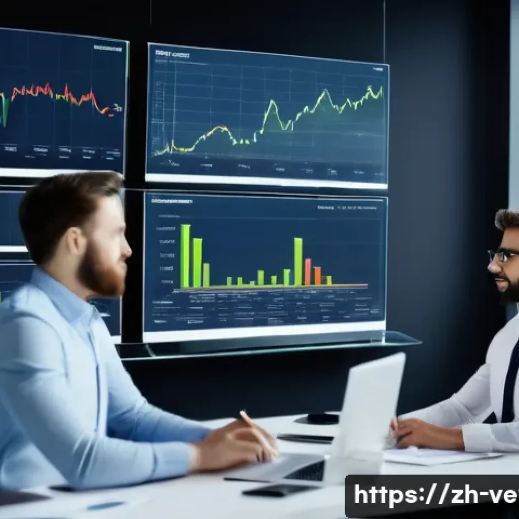 기업가치평가사 상장 기업 평가 방법 - A modern corporate office scene featuring a diverse team of professionals analyzing detailed financi...