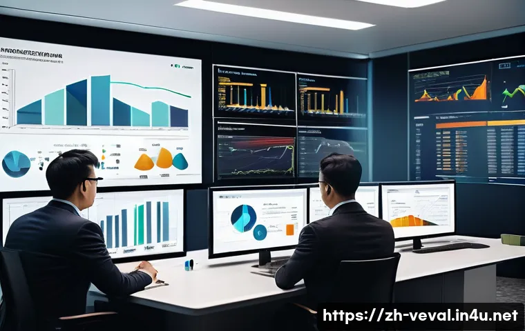 기업가치평가사 회계 처리 방법 - A modern corporate office scene showing a team of diverse financial analysts and accountants intense...